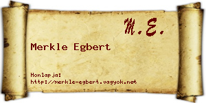 Merkle Egbert névjegykártya